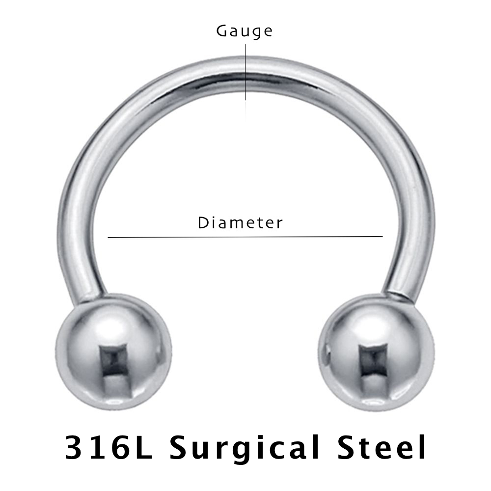 Circular Barbell 316L Surgical Steel External Threaded