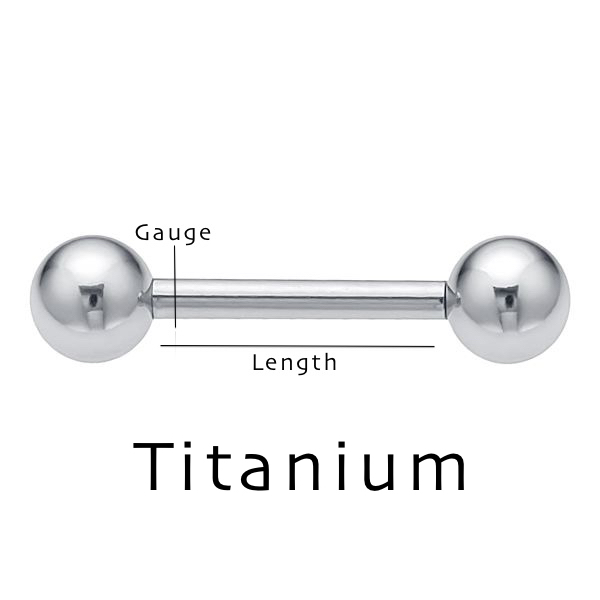 Straight Barbell Titanium Externally Threaded