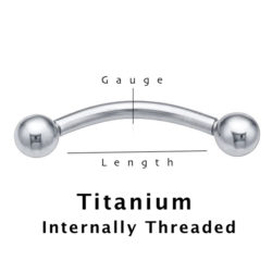 Curved Barbell - Titanium - Internally Threaded