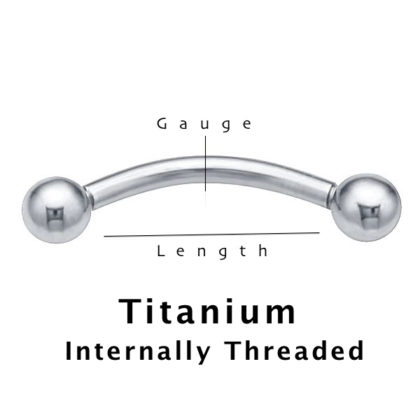 Curved Barbell - Titanium - Internally Threaded