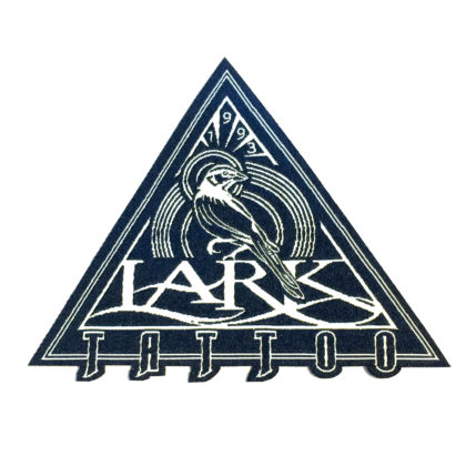 $6.00: Patch (Iron-On) - Lark Tattoo Triangle Logo