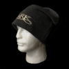 $20.00: Lark Fancy Lettering on Slouch Beanie Cap - Colors: white embroidery on charcoal colored hat - Image 5