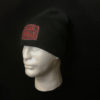 $20.00: Country Logo Knit on Beanie Cap - Colors: red embroidery on black hat - Image 5