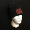 $20.00: Country Logo Knit on Beanie Cap - Colors: red embroidery on black hat - Image 3