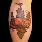 female tattooer, femaletattooartis, fox, fox tattoo, animal tattoo, color tattoo, wine, wine tattoo, grapes, grapestattoo, customtattoo, chickadee, chickadeetattoo, calftattoo, memorialtattoo, leaves, leavestattoo, leaftattoo, tattoo, tattoos, tat, tats, tatts, tatted, tattedup, tattoist, tattooed, tattoooftheday, inked, inkedup, ink, amazingink, bodyart, tattooig, tattoosofinstagram, instatats  #larktattoo, larktattoos, larktattoowestbury, westbury, longisland, NY, NewYork, usa, art, hannah, hannahclock