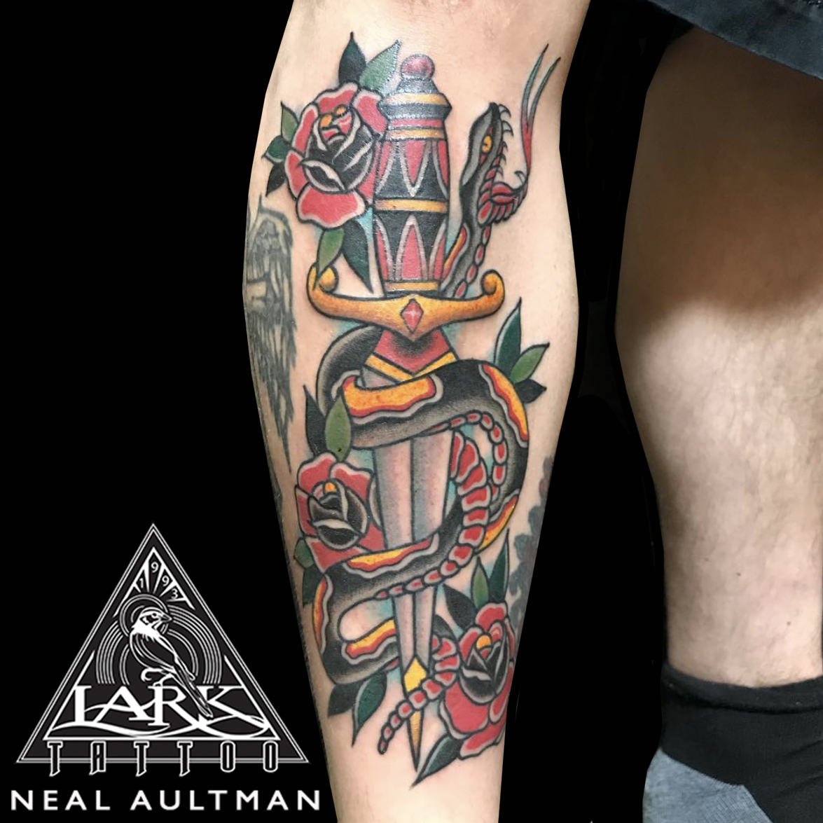 #colortattoo #traditional #traditionaltattoo #dagger #daggertattoo #snake #snaketattoo #traditionaldagger #traditionaldaggertattoo #traditionalsnake #traditionalsnaketattoo #traditionaltattooartist #legtattoo #rose #rosetattoo #traditionalrose #traditionalrosetattoo #tattoo #tattoos #larktattoo #tat #tats #tatts #tatted #tattedup #tattoist #tattooed #inked #inkedup #ink #tattoooftheday #amazingink #bodyart #tattooig #tattoosofinstagram #instatats #larktattoos #larktattoowestbury #westbury #longisland #NY #NewYork #usa #art