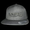 $25.00: Lark Fancy Lettering on Snapback Baseball Cap - Colors: black embroidery on black colored hat - Image 2