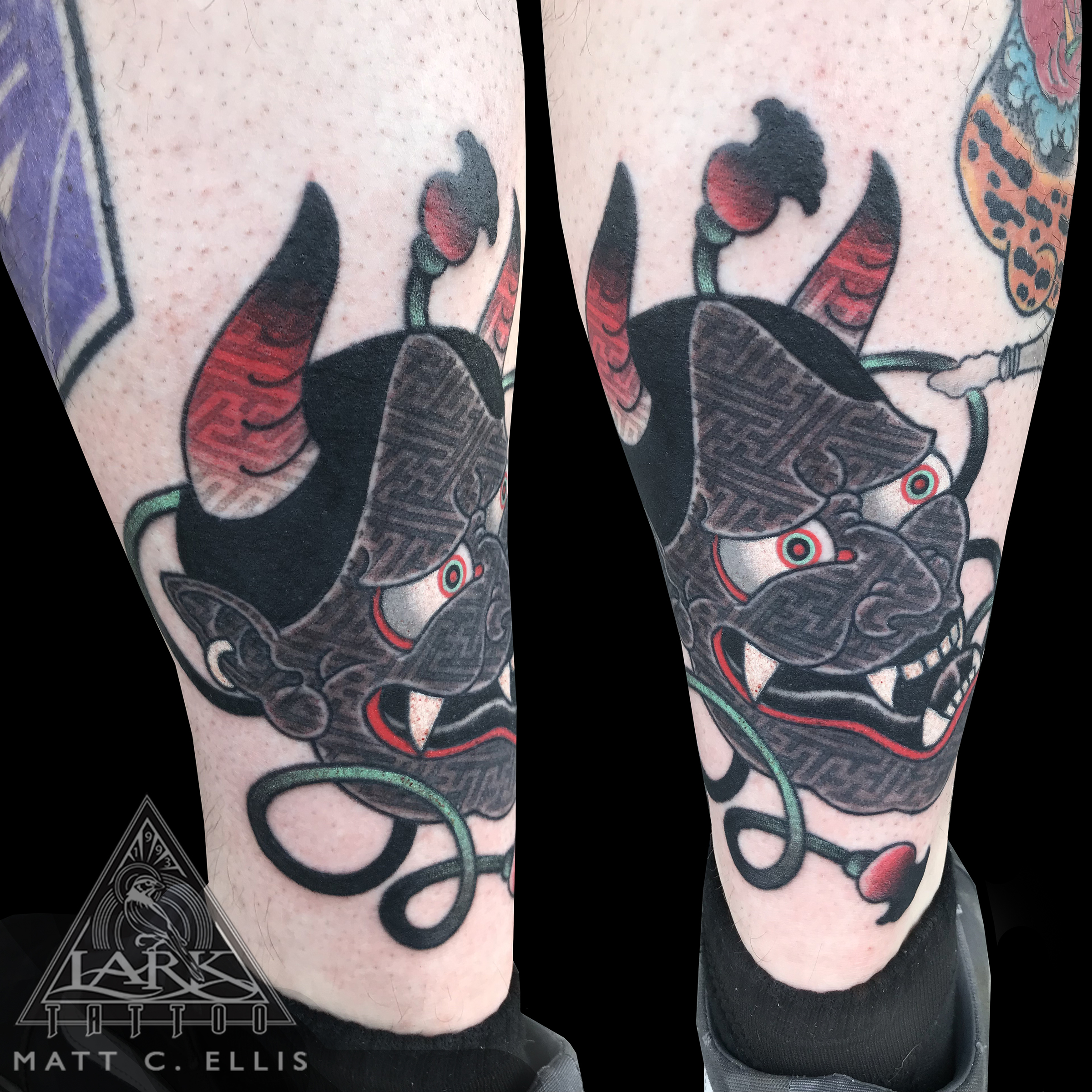 #colortattoo #Japanese #Japanesetattoo #oni #onitattoo #onimask #onimasktattoo #devil #deviltattoo #devilmask #devilmasktattoo #Japanesefolklore #Japanesefolkloretattoo #geometric #geometrictattoo #tattoo #tattoos #tat #tats #tatts #tatted #tattedup #tattoist #tattooed #inked #inkedup #ink #tattoooftheday #amazingink #bodyart #tattooig #tattoosofinstagram #instatats #larktattoo #larktattoos #larktattoowestbury #westbury #longisland #NY #NewYork #usa #art