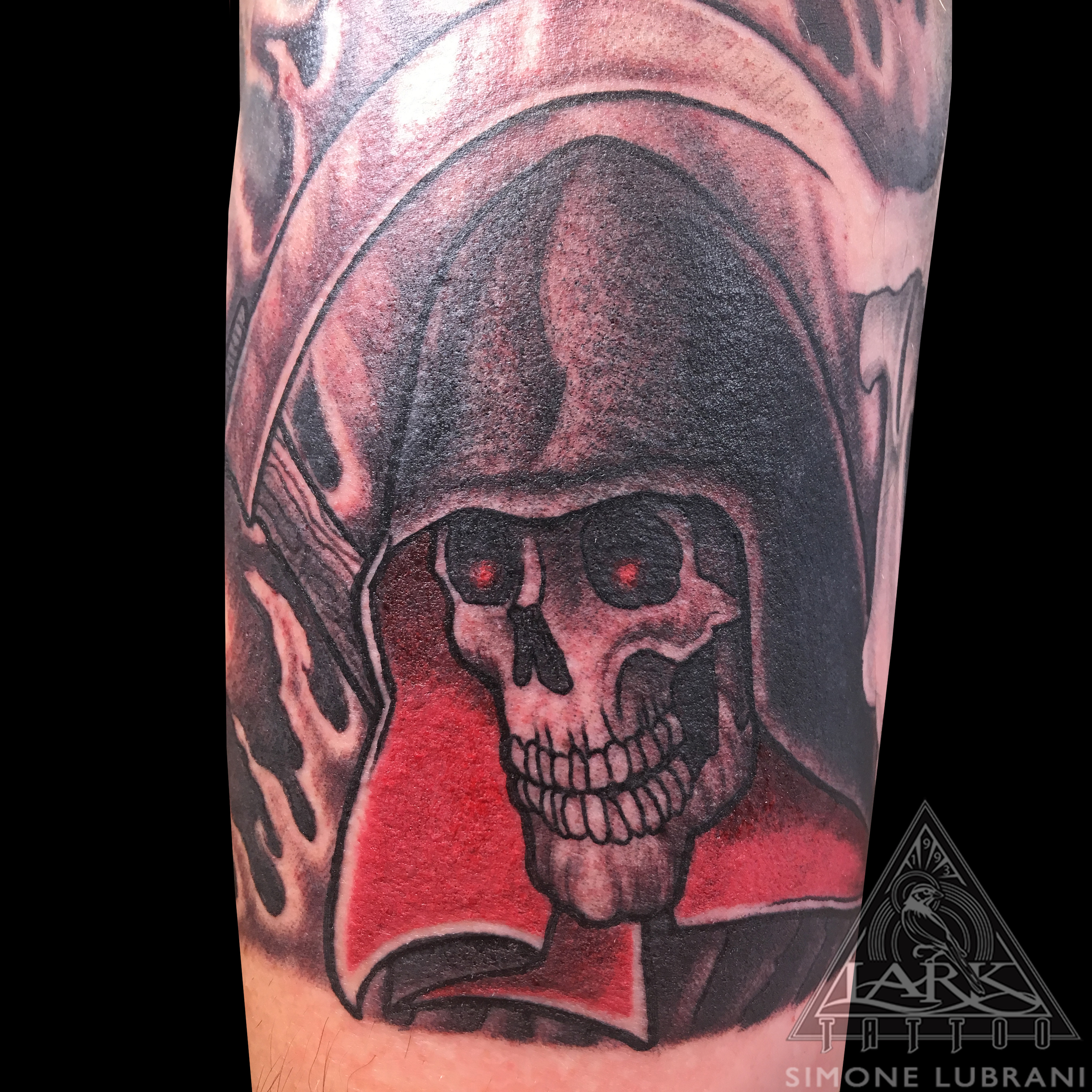 #skeleton #skeletontattoo #skull #skulltattoo #grimreaper #grimreapertattoo #colortattoo #tattoo #tattoos #tat #tats #tatts #tatted #tattedup #tattoist #tattooed #inked #inkedup #ink #larktattoo #amazingink #bodyart #tattooig #tattoosofinstagram #instatats #larktattoo #larktattoos #larktattoowestbury #westbury #longisland #NY #NewYork #usa #art