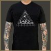 $15.00: Lark Triangle Logo in WHT on a BLK tri-blend T-Shirt - Image 3