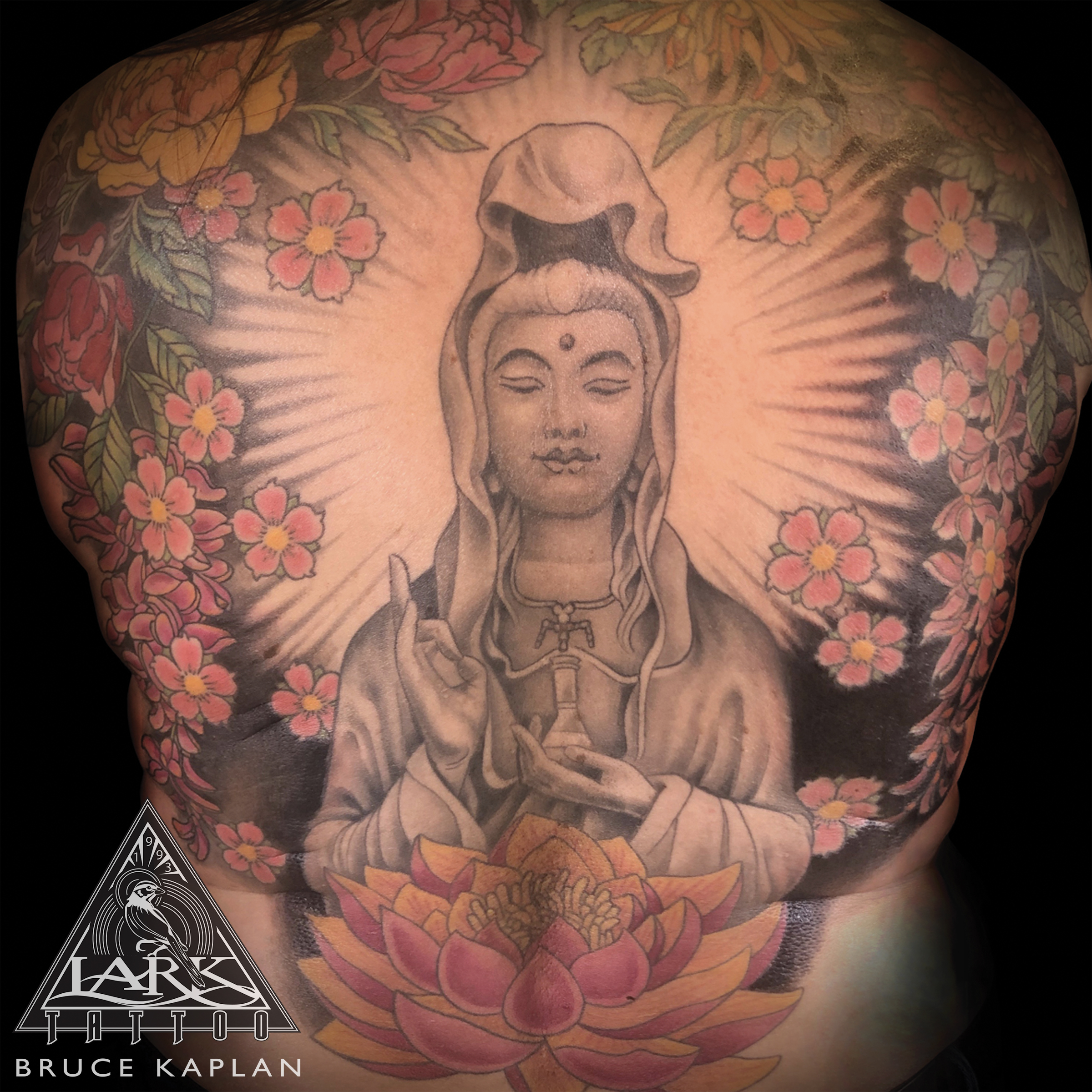 LarkTattoo, Tattoo, Tattoos , TattooArtist, Tattoist, Tattooer, LongIslandTattooArtist, LongIslandTattooer, KwanYin, KwanYinTattoo, Buddha, BuddhaTattoo, FemaleBuddha, FemaleBuddhaTattoo, ColorTattoo, BackTattoo, FullBackTattoo, LargeTattoo, LargeScaleTattoo, CherryBlossom , CherryBlossomTattoo, Lotus, LotusTattoo, Peony, PeonyTattoo, Chrysanthemum, ChrysanthemumTattoo, FlowerTattoo, LongIslandTattoo, TattooOfTheDay, Tat, Tats, Tatts, Tatted, Inked, Ink, TattooInk, AmazingInk, AmazingTattoo, BodyArt, LarkTattooWestbury, Westbury, LongIsland, NY, NewYork, USA, Art, Tattedup, InkedUp, LarkTattoos