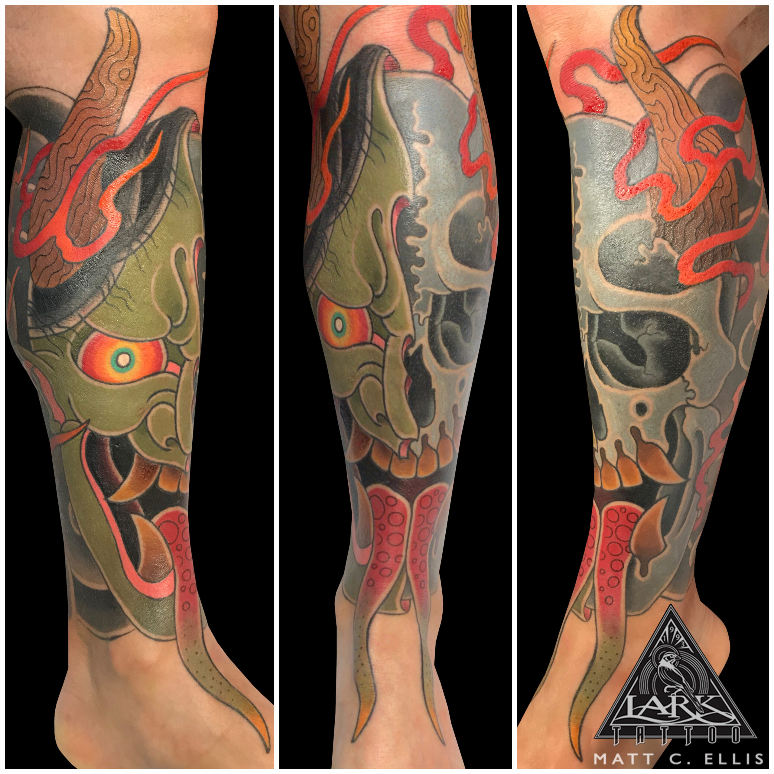 LarkTattoo, Tattoo, Tattoos, JapaneseTattoo, JapaneseArt, Oni, OniTattoo, JapaneseDemon, JapaneseDemonTattoo, JapaneseSkull, JapaneseSkullTattoo, ColorTattoo, JapaneseColorTattoo, JapaneseMask, JapaneseMaskTattoo, Leg, LegTattoo, FireTattoo, TattooArtist, Tattoist, Tattooer, LongIslandTattooArtist, LongIslandTattooer, LongIslandTattoo, TattooOfTheDay, Tat, Tats, Tatts, Tatted, Inked, Ink, TattooInk, AmazingInk, AmazingTattoo, BodyArt, LarkTattooWestbury, Westbury, LongIsland, NY, NewYork, USA, Art, Tattedup, InkedUp, LarkTattoos