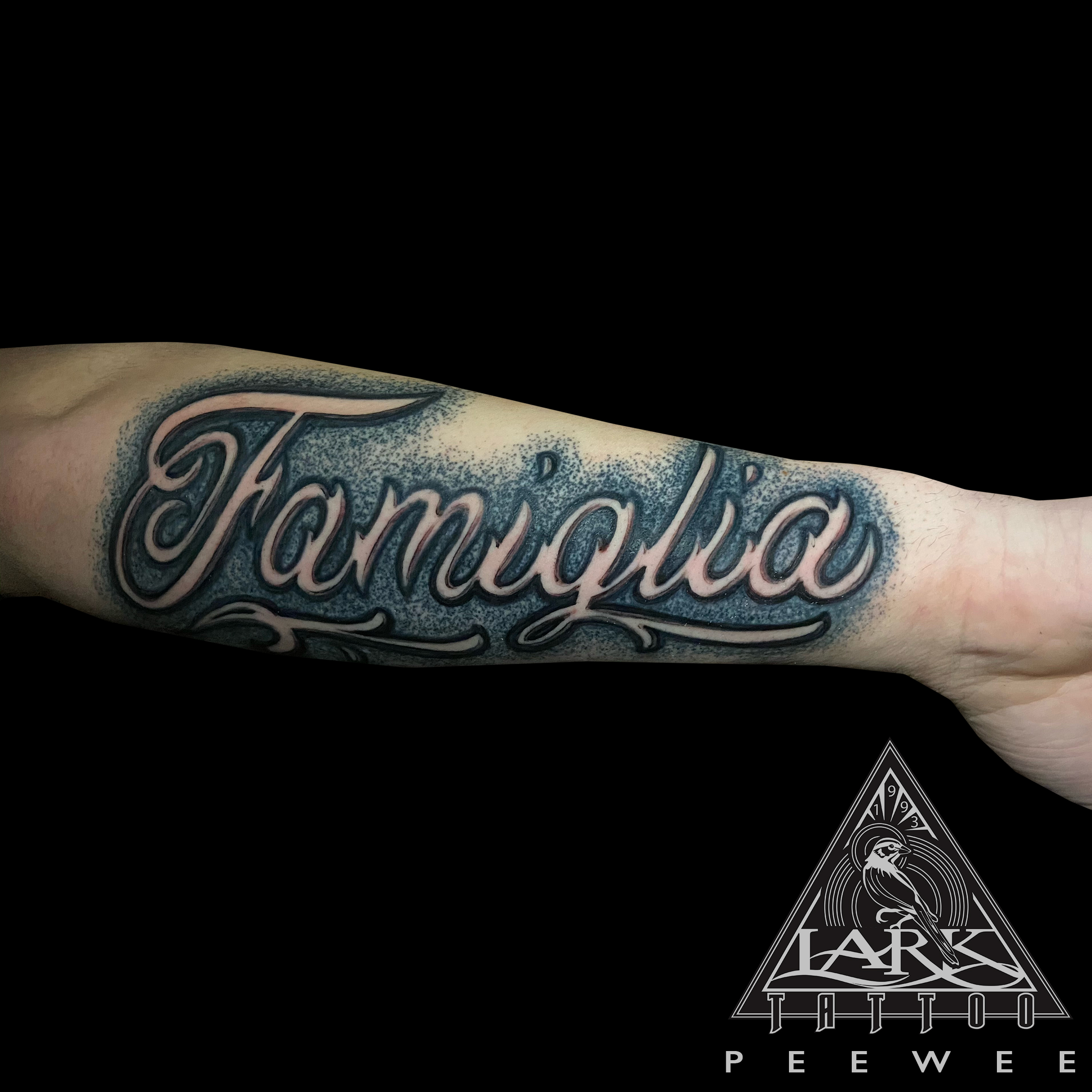 #Famiglia #FamigliaTattoo #Family #FamilyTattoo #Lettering #LetteringTattoo #Script #ScriptTattoo #BNG #BNGTattoo #BlackAndgGrey #BlackAndgGreyTattoo #BlackAndGray #BlackAndGrayTattoo #LarkTattoo #PeeWee #PeeWeeLarkTattoo #AnthonyPeeWeeSinerco #AnthonySinerco #Tattoo #Tattoos #TattooArtist #Tattoist #Tattooer #LongIslandTattooArtist #LongIslandTattooer #LongIslandTattoo #TattooOfTheDay #Tat #Tats #Tatts #Tatted #Inked #Ink #TattooInk #AmazingInk #AmazingTattoo #BodyArt #LarkTattooWestbury #Westbury #LongIsland #NY #NewYork #USA #Art #Tattedup #InkedUp #LarkTattoos