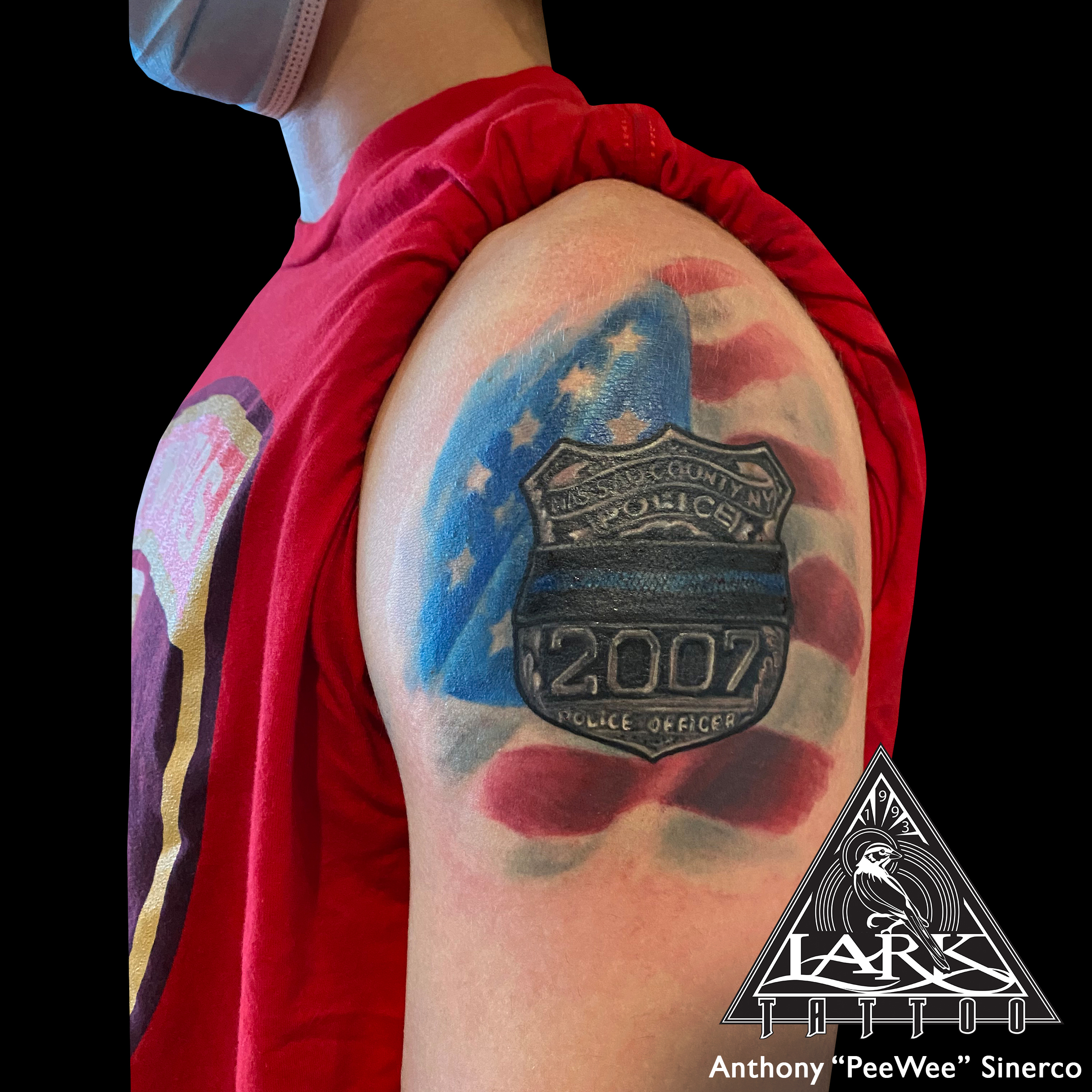 #LarkTattoo #PeeWee #PeeWeeLarkTattoo #AnthonyPeeWeeSinerco #AnthonySinerco #Tattoo #Tattoos #Flag #FlagTattoo #ColorTattoo #Police #PoliceTattoo #Badge #BadgeTattoo #PoliceBadge #PoliceBadgeTattoo #Flag #FlagTattoo #AmericanFlag #AmericanFlagTattoo #America #AmericaTattoo #PoliceOfficer #PoliceOfficerTattoo #ArmTattoo #NassauCounty #NassauCountyTattoo #NassauCountyPD #NassauCountyPDTattoo #NassauCountyPolice #NassauCountyPoliceTattoo #NassauCountyPoliceDepartment #NassauCountyPoliceDepartmentTattoo #TattooArtist #Tattoist #Tattooer #LongIslandTattooArtist #LongIslandTattooer #LongIslandTattoo #TattooOfTheDay #Tat #Tats #Tatts #Tatted #Inked #Ink #TattooInk #AmazingInk #AmazingTattoo #BodyArt #LarkTattooWestbury #Westbury #LongIsland #NY #NewYork #USA #Art #Tattedup #InkedUp #LarkTattoos