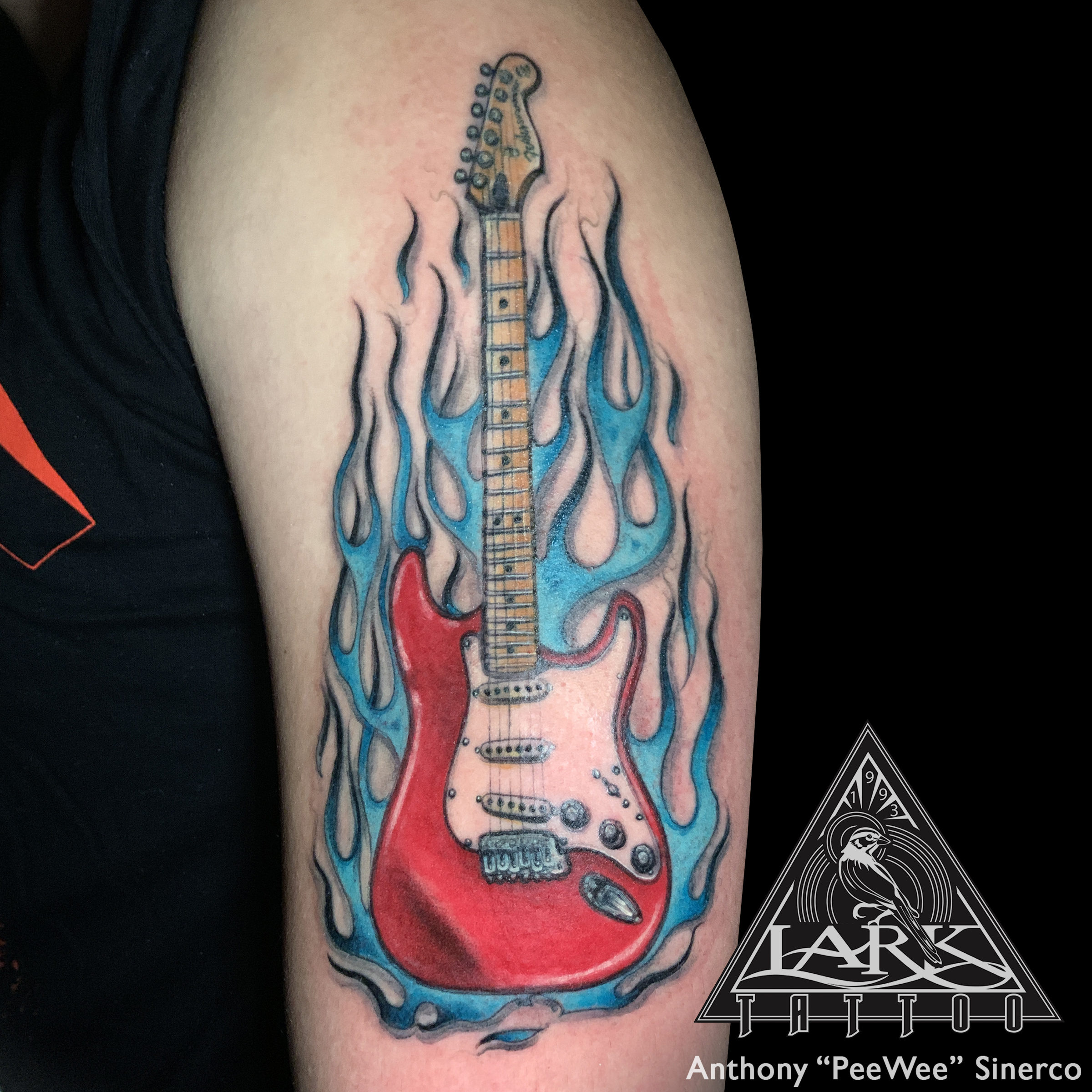 Fender Stratocaster Guitar Forearm Tattoo  Insecten