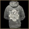 $40.00: UNISEX, Pull-Over BLK Camo Hoodie - "Lark" and Scroll - Image 3