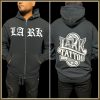 $40.00: UNISEX, Zip-Up BLK Hoodie - Old English "Lark" and Scroll - Image 5