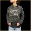 $40.00: WOMEN'S FIT, pull-over BLK camo hoodie - Lark's lark  on a lark - Image 3