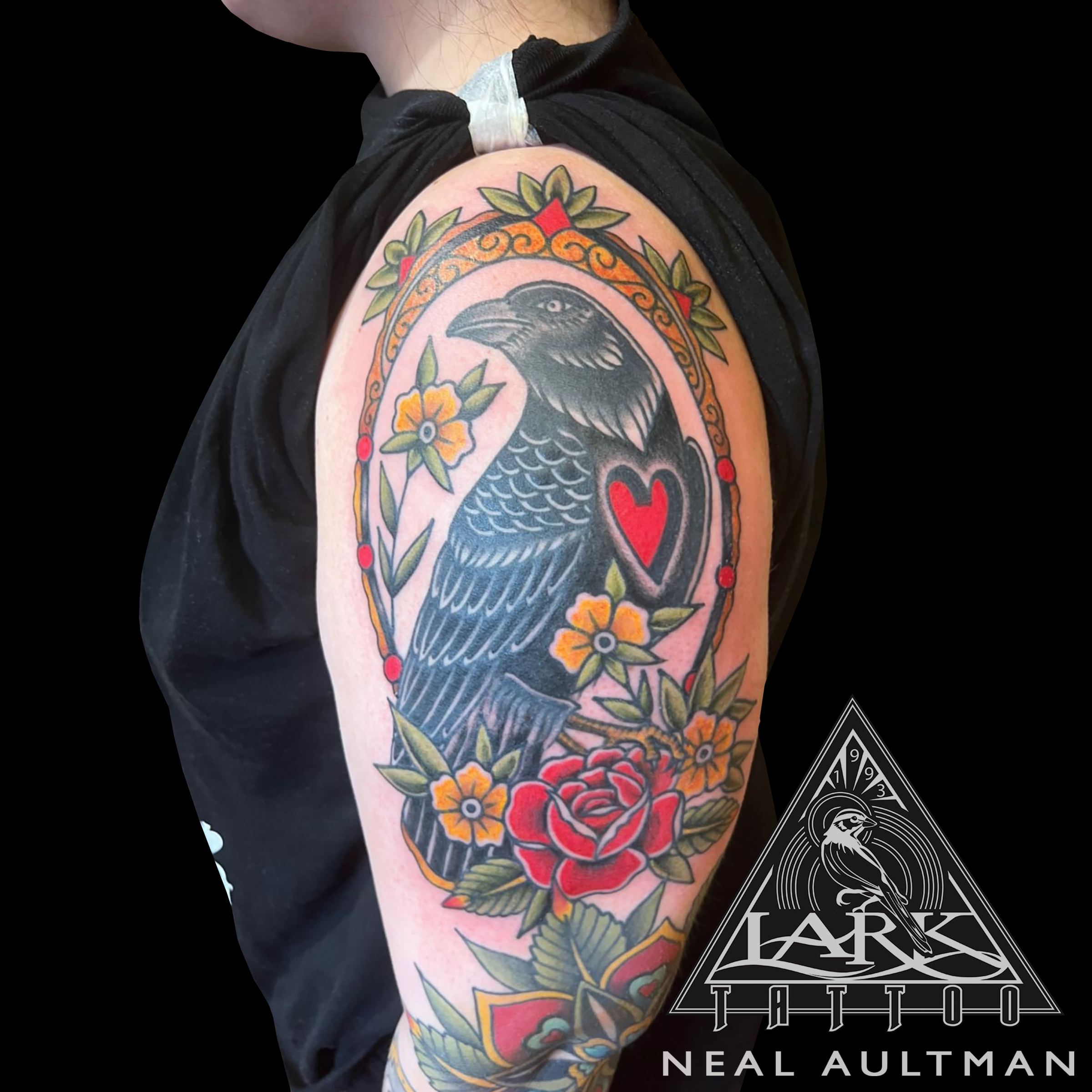 LarkTattoo, NealAultman, NealAultmanLarkTattoo, Tattoo, Tattoos, TattooArtist, Tattoist, Tattooer, LongIslandTattooArtist, LongIslandTattooer, LongIslandTattoo, Crow, CrowTattoo, Raven, RavenTattoo, BirdTattoo, TraditionalTattoo, ColorTattoo, ArmTattoo, RoseTattoo, FlowerTattoo, HeartTattoo, TattooOfTheDay, Tat, Tats, Tatts, Tatted, Inked, Ink, TattooInk, AmazingInk, AmazingTattoo, BodyArt, LarkTattooWestbury, Westbury, LongIsland, NY, NewYork, USA, Art, Tattedup, InkedUp, LarkTattoos