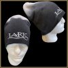 $25.00: "Lark" Slouch Fit Knit Beanie, black Dip Dye on gray - Image 4