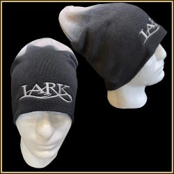 $25.00: "Lark" Slouch Fit Knit Beanie, black Dip Dye on gray