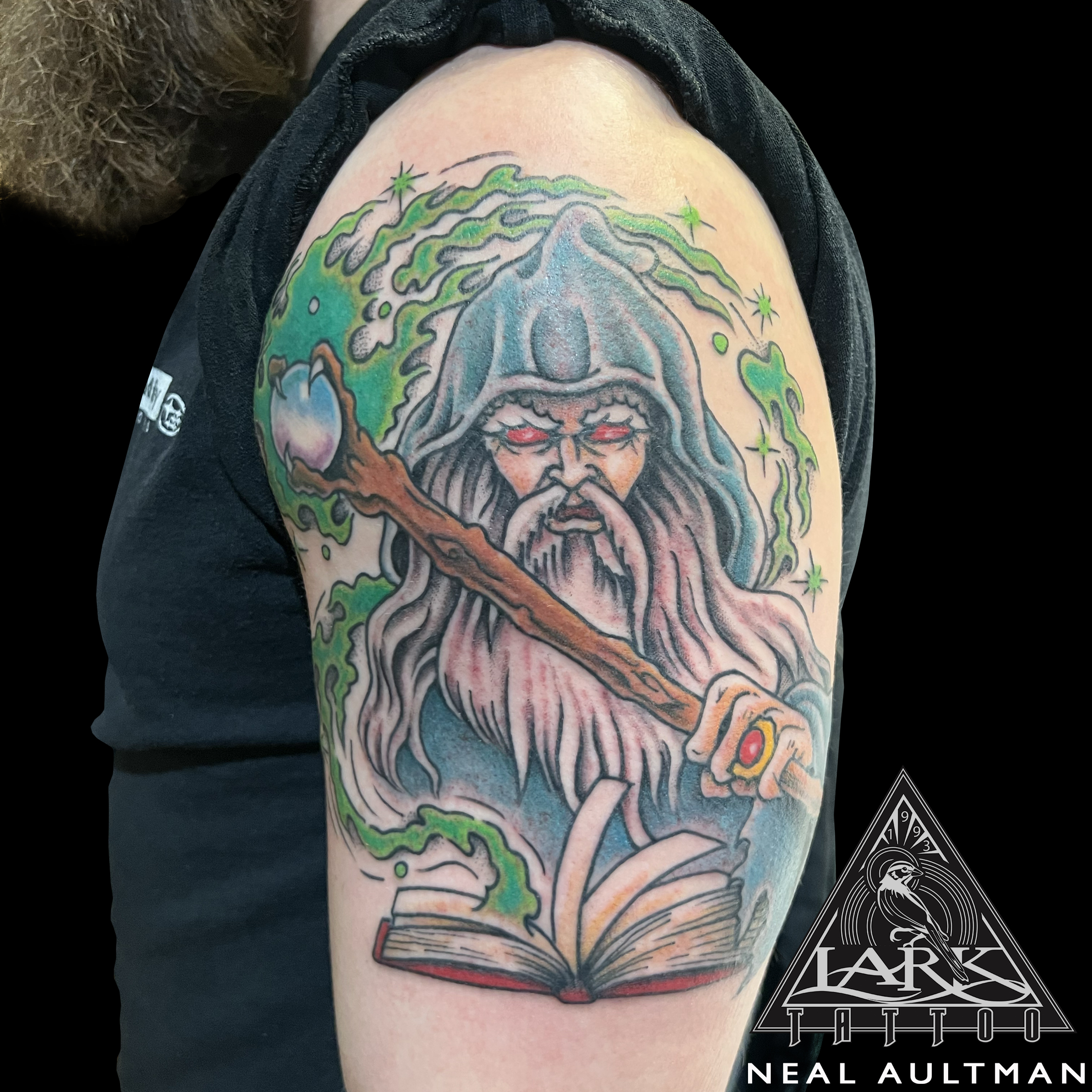 LarkTattoo, NealAultman, NealAultmanLarkTattoo, Tattoo, Tattoos, Wizard, WizardTattoo, Warlock, WarlockTattoo, ColorTattoo, TraditionalTattoo, ArmTattoo, TattooArtist, Tattoist, Tattooer, LongIslandTattooArtist, LongIslandTattooer, LongIslandTattoo, TattooOfTheDay, Tat, Tats, Tatts, Tatted, Inked, Ink, TattooInk, AmazingInk, AmazingTattoo, BodyArt, LarkTattooWestbury, Westbury, LongIsland, NY, NewYork, USA, Art, Tattedup, InkedUp, LarkTattoos